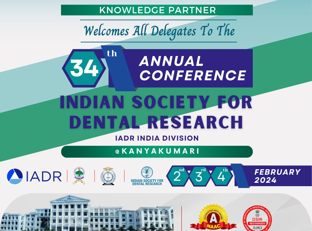 34th Annual Conference, Indian society for dental research