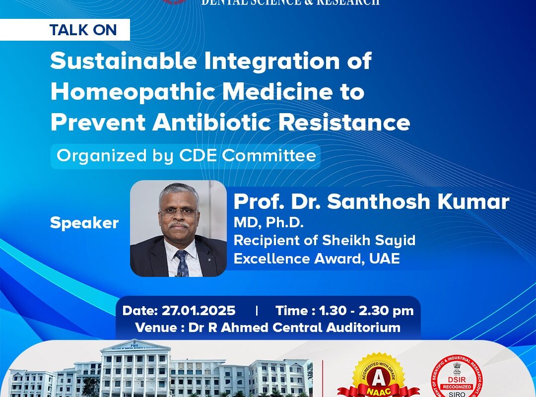 Talk on Sustainable Integration of Homeopathic Medicine to Prevent Antibiotic Resistance